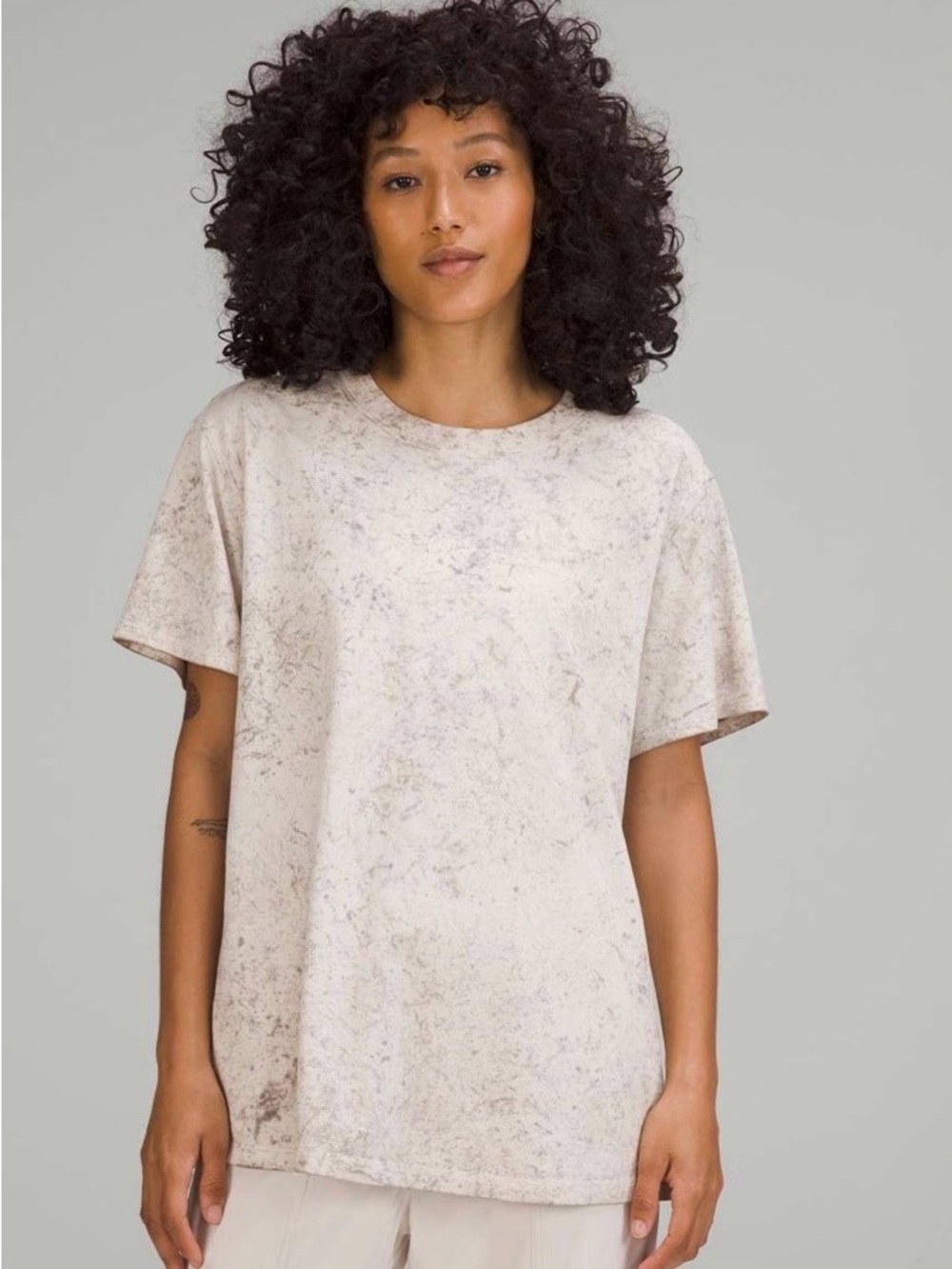 lululemon athletica Cream Mineral-Wash Short Sleeve Tee